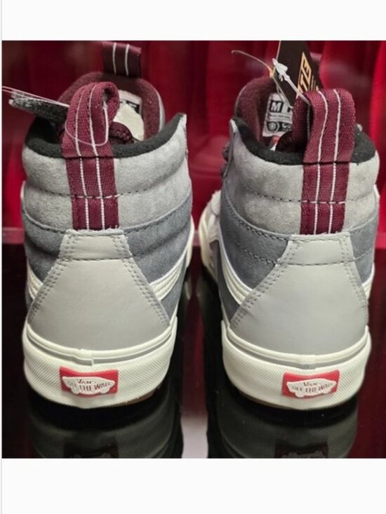 New VANS SK8 UnisexHi MTE-2 Primaloft Shoes Grey/Maroon Mens Size 11.5 main image 4